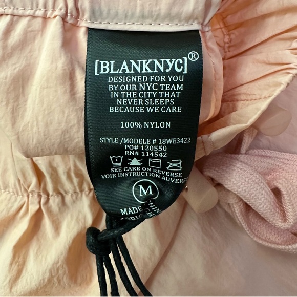 NWT Blank NYC Primrose Parachute Pants Light Peach Wide Leg Cargo Drawstring - Picture 7 of 11